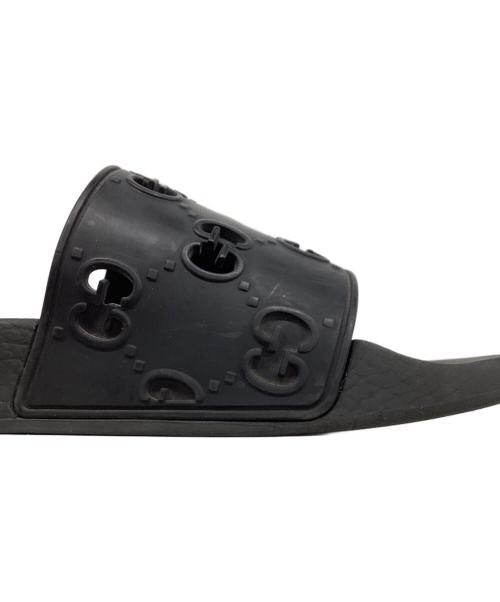 GUCCI（グッチ）GUCCI (グッチ) GGロゴラバーサンダル ブラック サイズ:8の古着・服飾アイテム