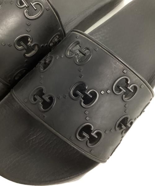 GUCCI（グッチ）GUCCI (グッチ) GGロゴラバーサンダル ブラック サイズ:8の古着・服飾アイテム