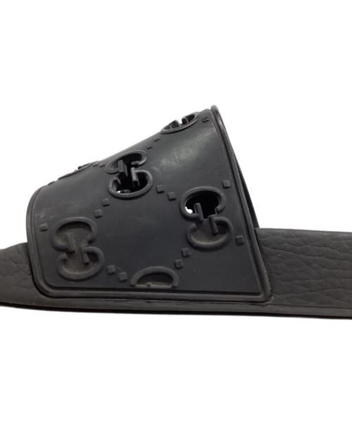 GUCCI（グッチ）GUCCI (グッチ) GGロゴラバーサンダル ブラック サイズ:8の古着・服飾アイテム