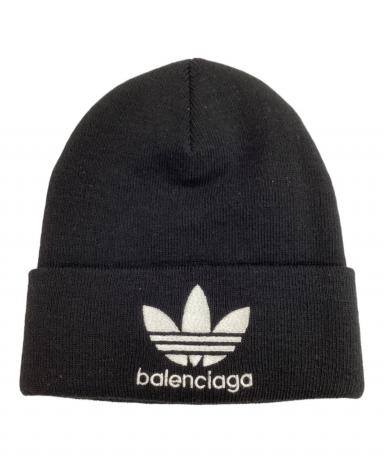 未使用品 アディダス バレンシアガ ビーニー ニット帽 ブラック 帽子 中古・古着通販】BALENCIAGA (バレンシアガ) adidas (アディダス