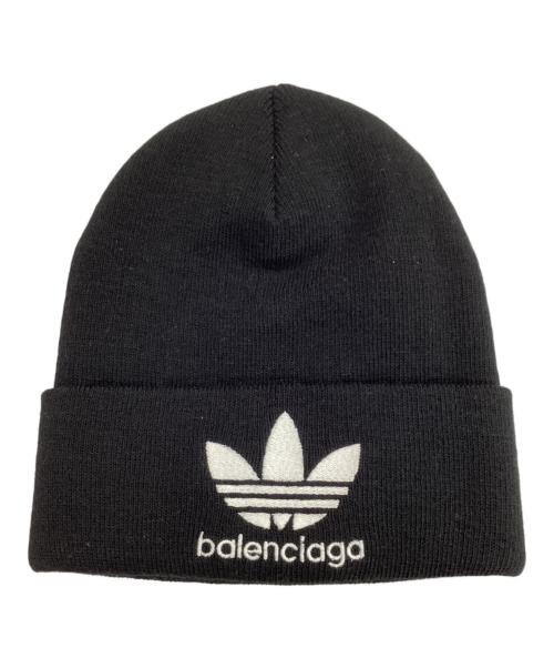 BALENCIAGA（バレンシアガ）BALENCIAGA (バレンシアガ) adidas (アディダス) BALENCIAGA × adidas Logo Beanie / ニット帽 ブラック サイズ:2 21×22cmの古着・服飾アイテム