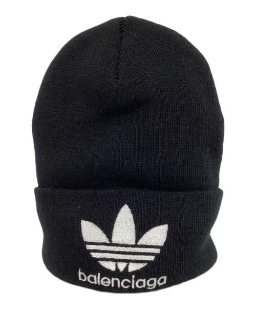 BALENCIAGA（バレンシアガ）BALENCIAGA (バレンシアガ) adidas (アディダス) BALENCIAGA × adidas Logo Beanie / ニット帽 ブラック サイズ:2 21×22cmの古着・服飾アイテム