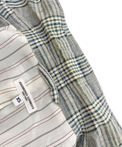 Engineered Garments（エンジニアド ガーメンツ）Engineered Garments (エンジニアド ガーメンツ) コットンリネン3Bジャケット グリーン×ホワイト サイズ:XSの古着・服飾アイテム