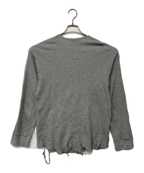 ANCELLM（アンセルム）ANCELLM (アンセルム) DAMAGE WAFFLE CREW LS T-SHIRT ダメージワッフルクルーロングスリーブTシャツ グレー サイズ:1の古着・服飾アイテム