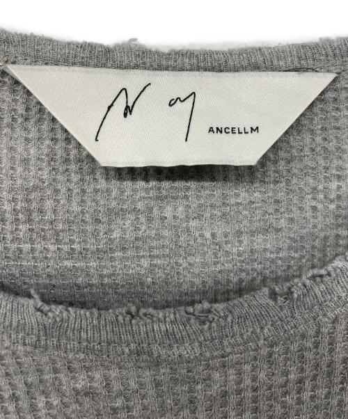 ANCELLM（アンセルム）ANCELLM (アンセルム) DAMAGE WAFFLE CREW LS T-SHIRT ダメージワッフルクルーロングスリーブTシャツ グレー サイズ:1の古着・服飾アイテム