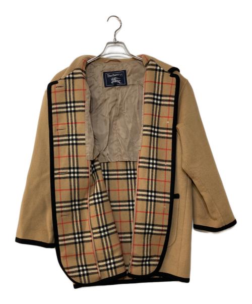 Burberry's（バーバリーズ）Burberry's (バーバリーズ) 裏地ノバチェック カシミヤ混 ウールハーフコート キャメル サイズ:13の古着・服飾アイテム