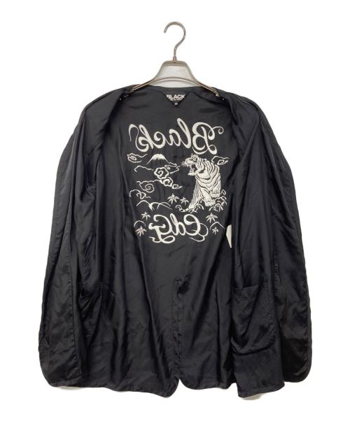 BLACK COMME des GARCONS（ブラックコムデギャルソン）BLACK COMME des GARCONS (ブラックコムデギャルソン) バッグ刺繍羽織コート ブラック サイズ:XSの古着・服飾アイテム