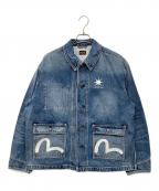 EVISU×GDCエヴィス×ジーディーシー）の古着「EVISU X GDC WASHED CHORE JACKET / デニムジャケット」｜インディゴ