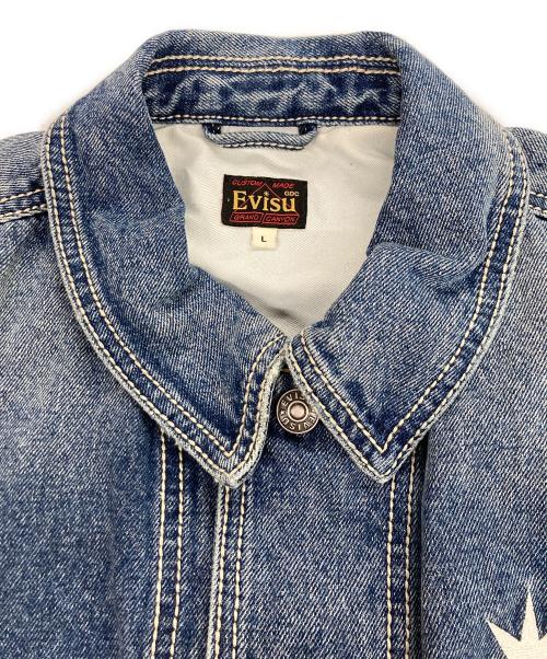 EVISU（エヴィス）EVISU (エヴィス) GDC (ジーディーシー) EVISU X GDC WASHED CHORE JACKET / デニムジャケット インディゴ サイズ:Lの古着・服飾アイテム