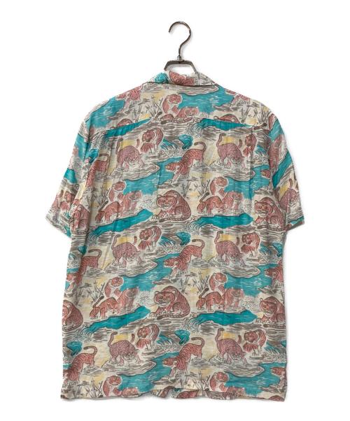 ALOHA RUG（アロハラグ）ALOHA RUG (アロハラグ) レーヨン百虎アロハシャツ ブルー サイズ:XLの古着・服飾アイテム
