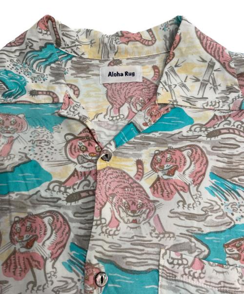 ALOHA RUG（アロハラグ）ALOHA RUG (アロハラグ) レーヨン百虎アロハシャツ ブルー サイズ:XLの古着・服飾アイテム