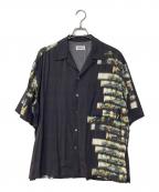 ALOHA RUGアロハラグ）の古着「フィルムレーヨンアロハシャツ」｜ネイビー
