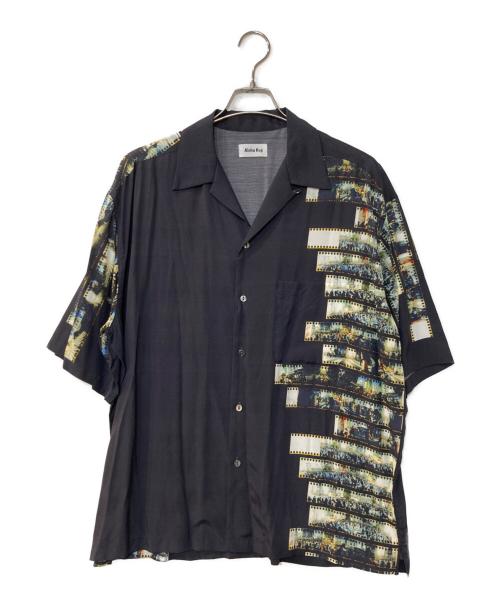 ALOHA RUG（アロハラグ）ALOHA RUG (アロハラグ) フィルムレーヨンアロハシャツ ネイビー サイズ:2の古着・服飾アイテム