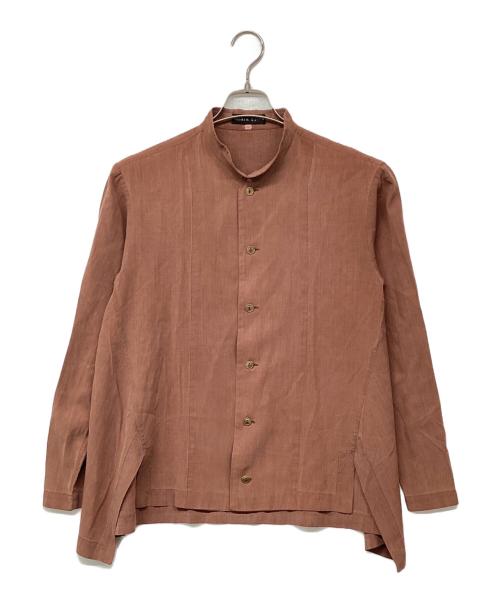 shirin guild（シリン ギルド）shirin guild (シリン ギルド) シルク混Bバンドカラーシャツ ブラウン サイズ:Mの古着・服飾アイテム