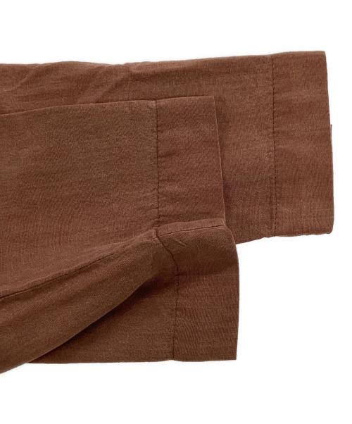 shirin guild（シリン ギルド）shirin guild (シリン ギルド) シルク混Bバンドカラーシャツ ブラウン サイズ:Mの古着・服飾アイテム