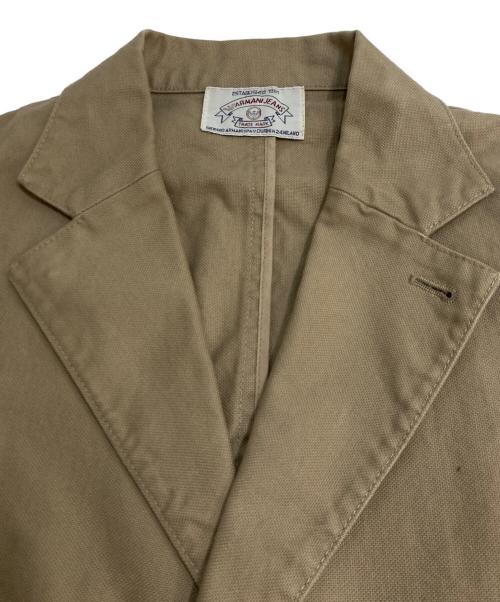 ARMANI JEANS（アルマーニジーンズ）ARMANI JEANS (アルマーニジーンズ) 90`sダック3Bジャケット　テーラードジャケット　白タグ ベージュ サイズ:不明の古着・服飾アイテム