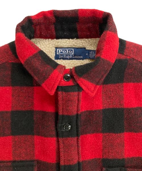 POLO RALPH LAUREN（ポロ・ラルフローレン）POLO RALPH LAUREN (ポロ・ラルフローレン) バッファローチェック裏ボアジャケット レッド サイズ:Mの古着・服飾アイテム