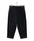 COMME des GARCONS HOMME PLUSコムデギャルソンオムプリュス）の古着「サテン切替トラウザーズスラックスロングパンツ」｜ブラック