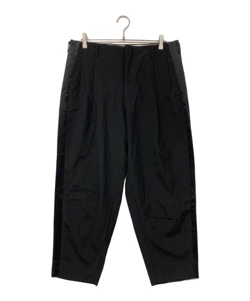 COMME des GARCONS HOMME PLUS（コムデギャルソンオムプリュス）COMME des GARCONS HOMME PLUS (コムデギャルソンオムプリュス) サテン切替トラウザーズスラックスロングパンツ ブラック サイズ:XLの古着・服飾アイテム