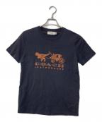 COACHコーチ）の古着「ロゴ刺繍ｔシャツ」｜ネイビー