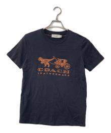 COACH（コーチ）の古着「ロゴ刺繍ｔシャツ」｜ネイビー
