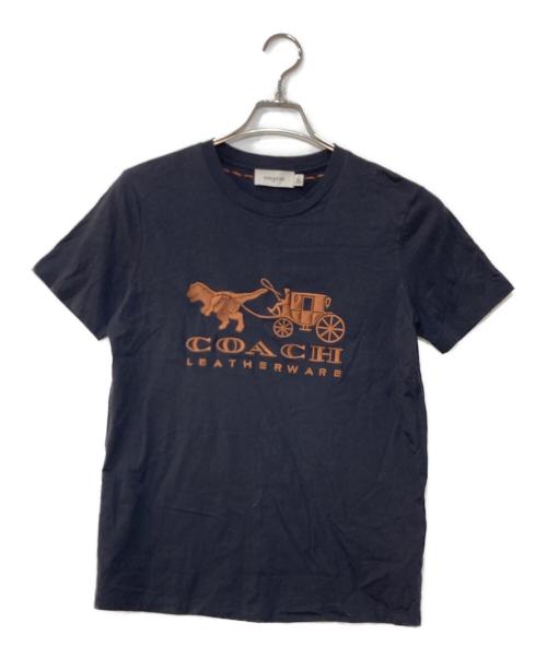 COACH（コーチ）COACH (コーチ) ロゴ刺繍ｔシャツ ネイビー サイズ:Mの古着・服飾アイテム