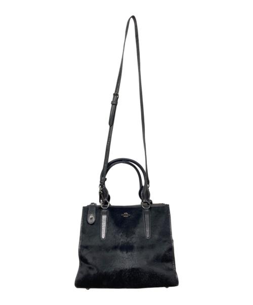 COACH（コーチ）COACH (コーチ) ハラコ2WAYトートバッグ ブラックの古着・服飾アイテム