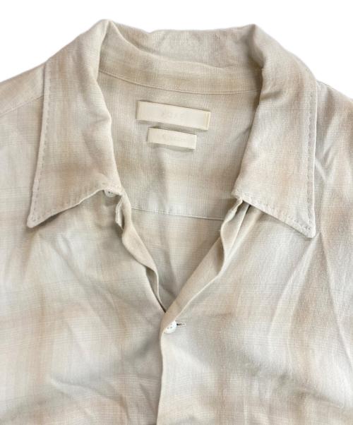 YOKE（ヨーク）YOKE (ヨーク) OVERSIZED OPEN COLLAR SHIRT オープンカラー オーバーサイズ チェックシャツ ベージュ サイズ:2の古着・服飾アイテム