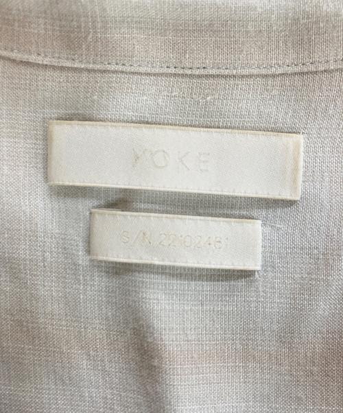 YOKE（ヨーク）YOKE (ヨーク) OVERSIZED OPEN COLLAR SHIRT オープンカラー オーバーサイズ チェックシャツ ベージュ サイズ:2の古着・服飾アイテム