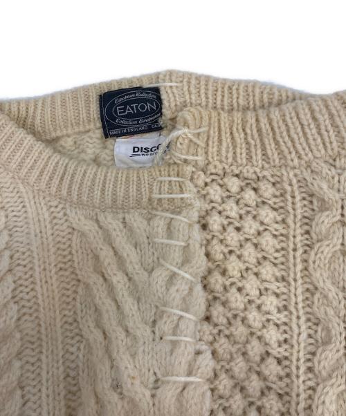 DISCOVERED（ディスカバード）DISCOVERED (ディスカバード) Fisherman Collage Knit フィッシャーマンコラージュニット アイボリー サイズ:Fの古着・服飾アイテム