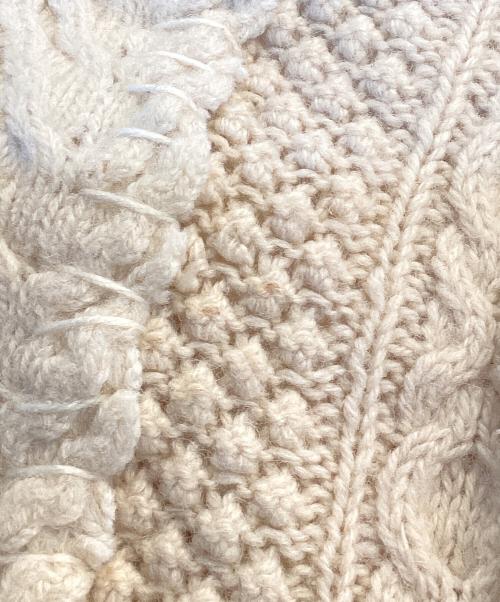 DISCOVERED（ディスカバード）DISCOVERED (ディスカバード) Fisherman Collage Knit フィッシャーマンコラージュニット アイボリー サイズ:Fの古着・服飾アイテム