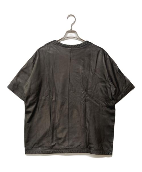 BEAMS（ビームス）BEAMS (ビームス) Washable Leather T-shirt / ウォッシャブルレザーTシャツ ブラック サイズ:Lの古着・服飾アイテム