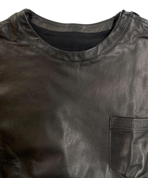 BEAMS（ビームス）BEAMS (ビームス) Washable Leather T-shirt / ウォッシャブルレザーTシャツ ブラック サイズ:Lの古着・服飾アイテム