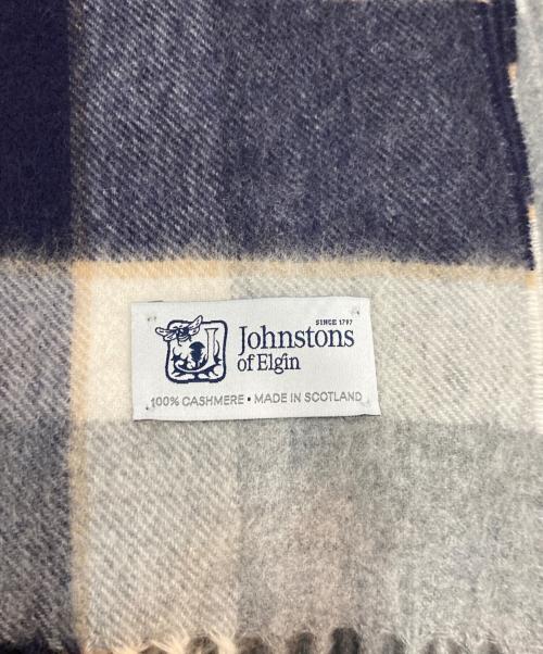 JOHNSTONS OF ELGIN（ジョンストンズオブエルガン）JOHNSTONS OF ELGIN (ジョンストンズオブエルガン) カシミヤ大判ストール マフラー ネイビー サイズ:190×70の古着・服飾アイテム
