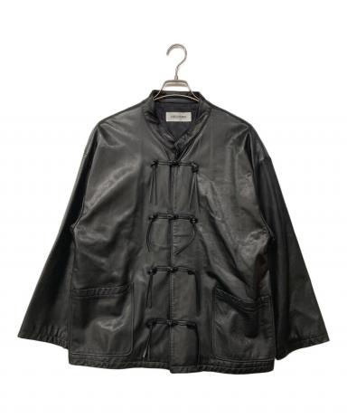 DISCOVERED チャイナシャツ ジャケット ブルゾン ブラック サイズ2 中古・古着通販】DISCOVERED (ディスカバード) Cow Leather China