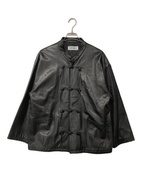 DISCOVERED（ディスカバード）DISCOVERED (ディスカバード) Cow Leather China Shirt Blouson / カウレザーチャイナシャツブルゾン ブラック サイズ:2の古着・服飾アイテム