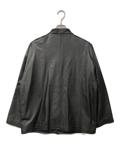 DISCOVERED（ディスカバード）DISCOVERED (ディスカバード) Cow Leather China Shirt Blouson / カウレザーチャイナシャツブルゾン ブラック サイズ:2の古着・服飾アイテム