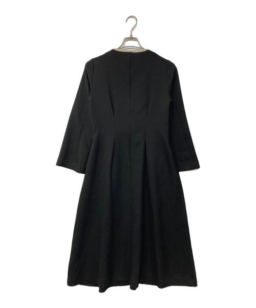 SHIPS any（シップスエニィ）SHIPS any (シップスエニィ) ダブルクロス ウエスト タック Aライン ワンピース ブラック サイズ:Fの古着・服飾アイテム