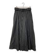 MIHARA YASUHIROミハラヤスヒロ）の古着「ストライプワイドパンツ」｜ブラック