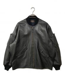 BEAMS PLUS（ビームスプラス）の古着「MIL Flight Jacket Leather レザーミリタリーフライトジャケット」｜ブラック