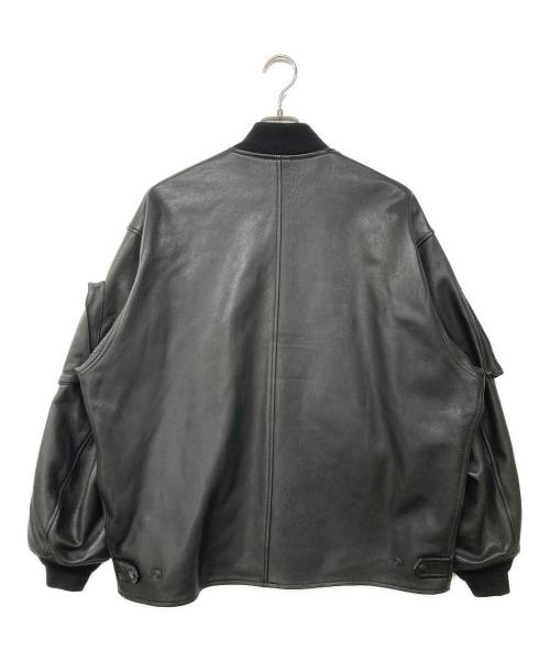 BEAMS PLUS（ビームスプラス）BEAMS PLUS (ビームスプラス) MIL Flight Jacket Leather レザーミリタリーフライトジャケット ブラック サイズ:XLの古着・服飾アイテム