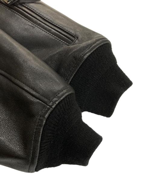 BEAMS PLUS（ビームスプラス）BEAMS PLUS (ビームスプラス) MIL Flight Jacket Leather レザーミリタリーフライトジャケット ブラック サイズ:XLの古着・服飾アイテム