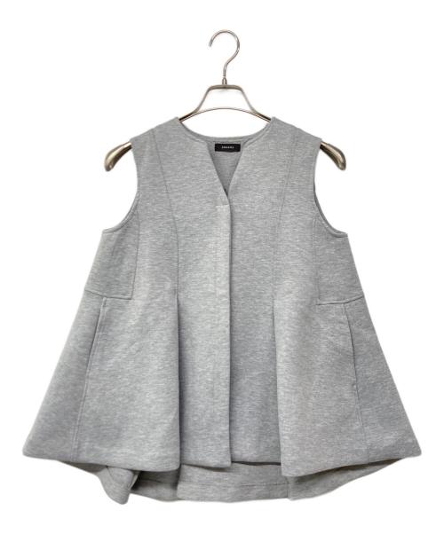 anuans（アニュアンス）anuans (アニュアンス) タックフレアカットベスト グレー サイズ:Fの古着・服飾アイテム