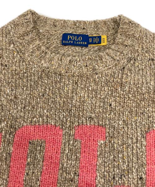 POLO RALPH LAUREN（ポロ・ラルフローレン）POLO RALPH LAUREN (ポロ・ラルフローレン) ロゴクルーネックニット ブラウン サイズ:XSの古着・服飾アイテム