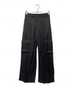 DES PRESデ プレ）の古着「ソフトサテンワイドカーゴパンツ」｜ブラック