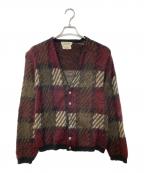JERSILDジャーシルド）の古着「60S ウールモヘア チェックニットカーディガン」｜マルチカラー