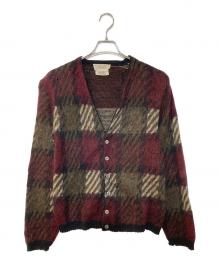 JERSILD（ジャーシルド）の古着「60S ウールモヘア チェックニットカーディガン」｜マルチカラー