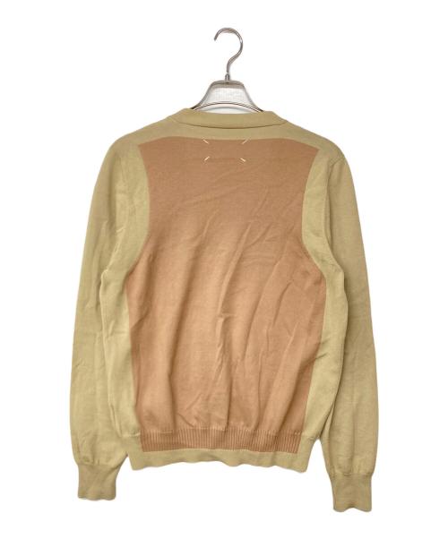 Maison Margiela（メゾンマルジェラ）Maison Margiela (メゾンマルジェラ) バイカラースイッチングカーディガン ベージュ サイズ:Mの古着・服飾アイテム