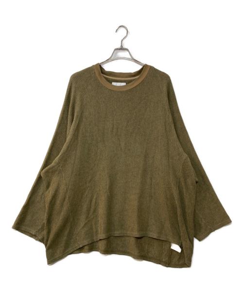 WHITE MOUNTAINEERING（ホワイトマウンテ二アニング）WHITE MOUNTAINEERING (ホワイトマウンテ二アニング) RASCHEL RAGLAN OVERD SIZED PULLOVER オリーブ サイズ:3の古着・服飾アイテム