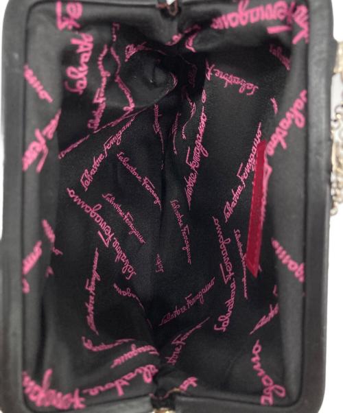 Salvatore Ferragamo（サルヴァトーレ フェラガモ）Salvatore Ferragamo (サルヴァトーレ フェラガモ) ヴァラベロアがま口ハンドバッグ ブラックの古着・服飾アイテム